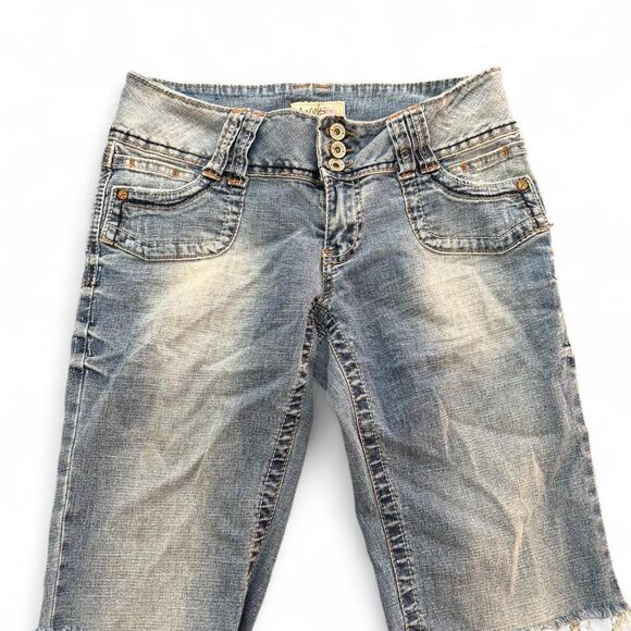 Y2K Angels Women's Blue Capri Shorts - Picture 1 of 5